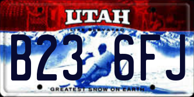 UT license plate B236FJ