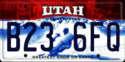 UT license plate B236FQ