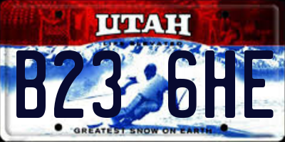 UT license plate B236HE