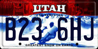 UT license plate B236HJ