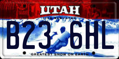 UT license plate B236HL