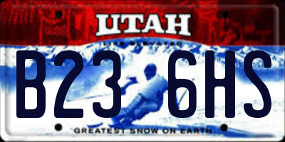 UT license plate B236HS