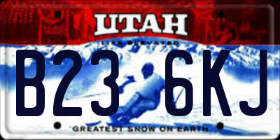 UT license plate B236KJ