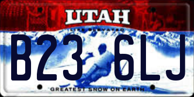 UT license plate B236LJ