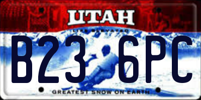 UT license plate B236PC