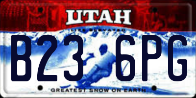 UT license plate B236PG