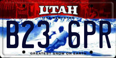 UT license plate B236PR