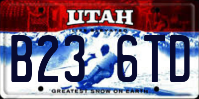 UT license plate B236TD