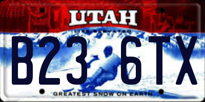 UT license plate B236TX