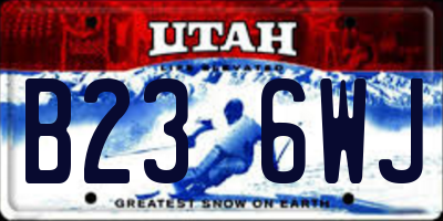 UT license plate B236WJ