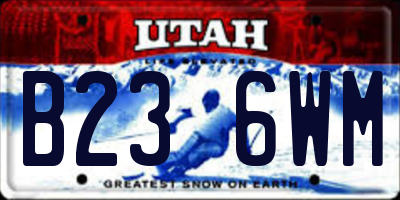 UT license plate B236WM