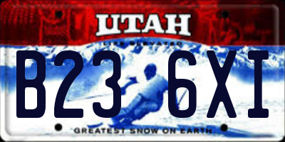 UT license plate B236XI