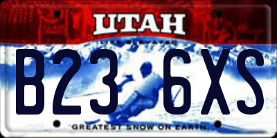 UT license plate B236XS