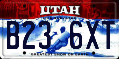 UT license plate B236XT