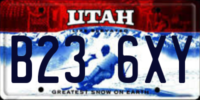 UT license plate B236XY