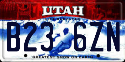 UT license plate B236ZN
