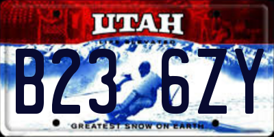UT license plate B236ZY