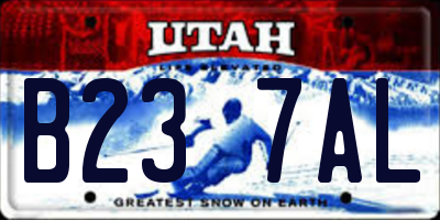 UT license plate B237AL