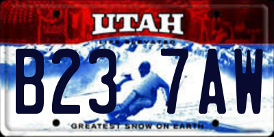 UT license plate B237AW
