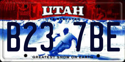 UT license plate B237BE