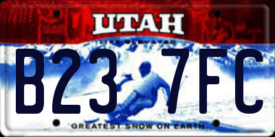 UT license plate B237FC