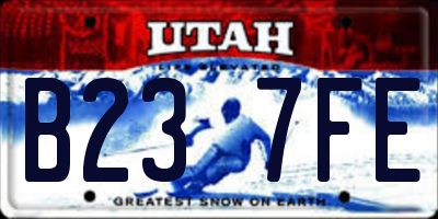 UT license plate B237FE