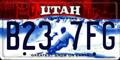 UT license plate B237FG