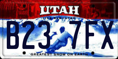 UT license plate B237FX