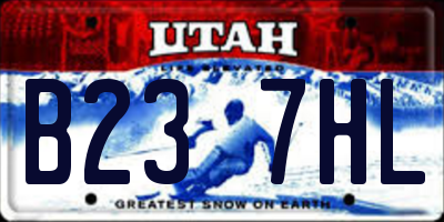 UT license plate B237HL