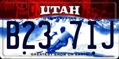 UT license plate B237IJ