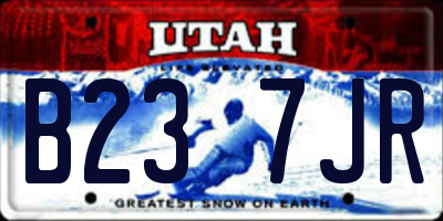 UT license plate B237JR