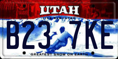 UT license plate B237KE