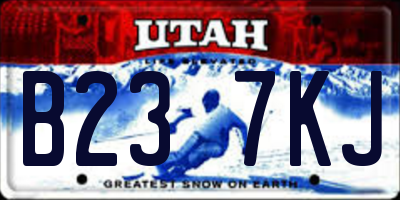 UT license plate B237KJ