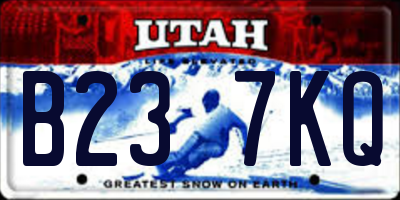 UT license plate B237KQ