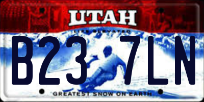 UT license plate B237LN