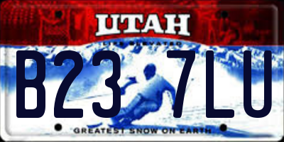 UT license plate B237LU