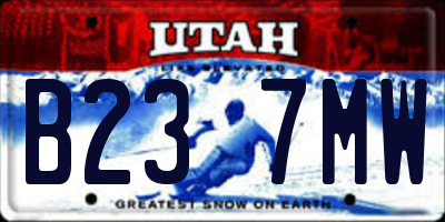 UT license plate B237MW