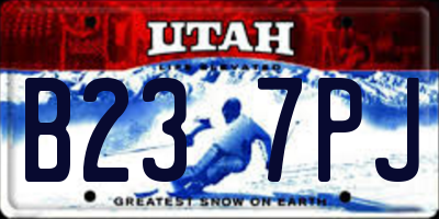 UT license plate B237PJ