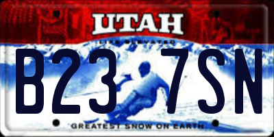 UT license plate B237SN