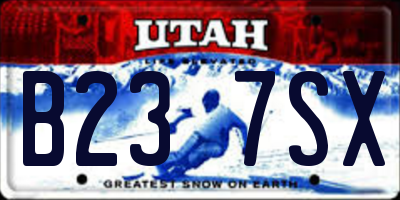 UT license plate B237SX