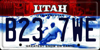 UT license plate B237WE