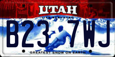 UT license plate B237WJ