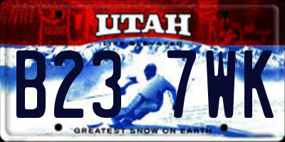 UT license plate B237WK