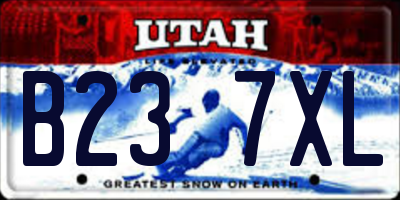 UT license plate B237XL