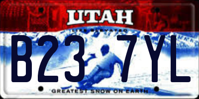 UT license plate B237YL