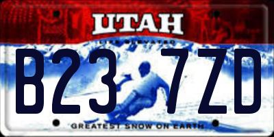 UT license plate B237ZD