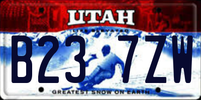UT license plate B237ZW
