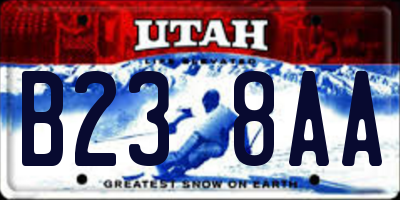 UT license plate B238AA