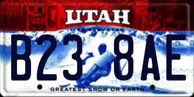 UT license plate B238AE