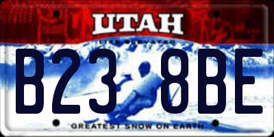 UT license plate B238BE